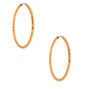Gold-tone 25MM Sandblast Textured Hoop Earrings,