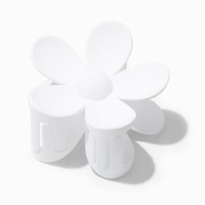 Matte White Flower Hair Claw,