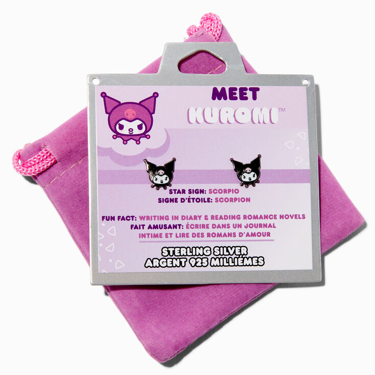 Sterling Silver Hello Kitty&reg; and Friends Kuromi&trade;️ Enamel Stud Earrings,