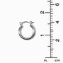 Silver Graduated Embellished Huggie Hoop Earring Stackables Set - 3 Pack,