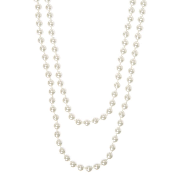 60&quot; White Pearl Necklace,