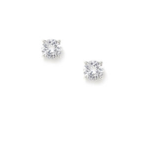 ICING Select Sterling Silver 5MM Cubic Zirconia Round Stud Earrings ,