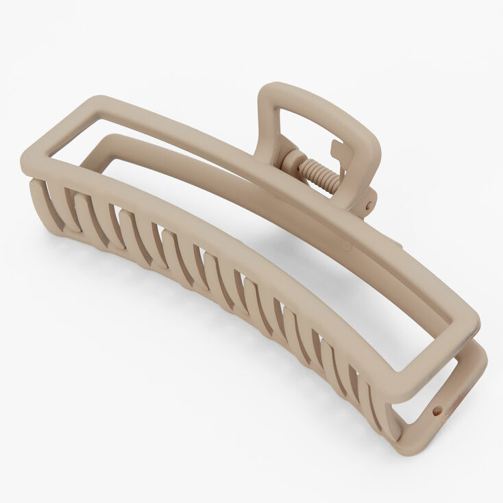 Tan Large Rectangle Hair Claw,