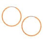 Gold-tone 25MM Sandblast Textured Hoop Earrings,