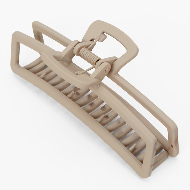 Tan Large Rectangle Hair Claw,
