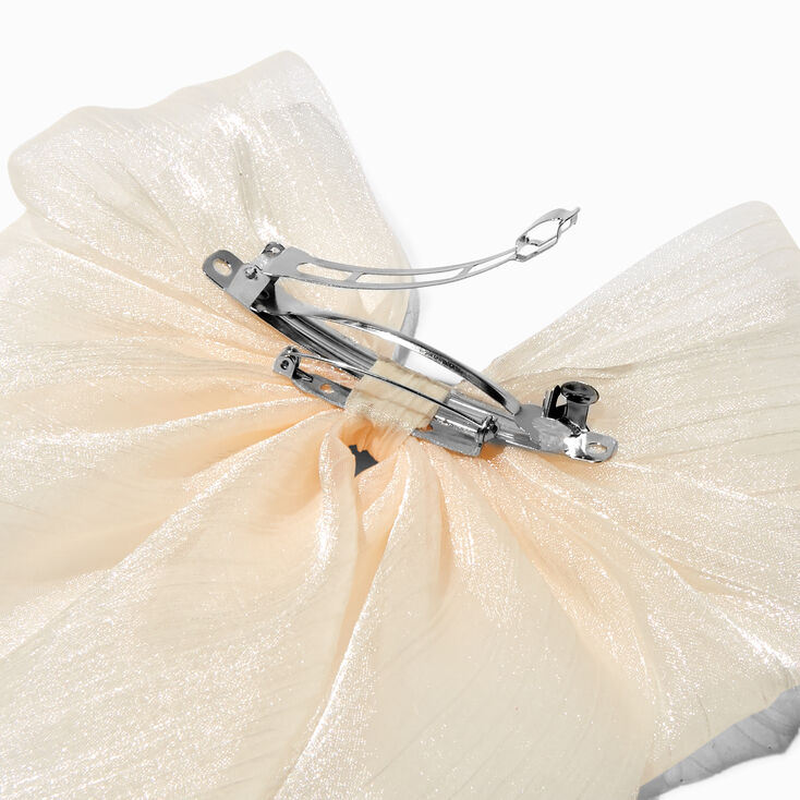 Ivory Sheer Hair Bow Clip,