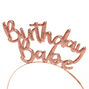 Birthday Babe Rose Gold Glitter Headband,