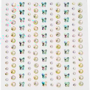 Aurora Butterfly Crystal Hair Gems - 153 Pack,